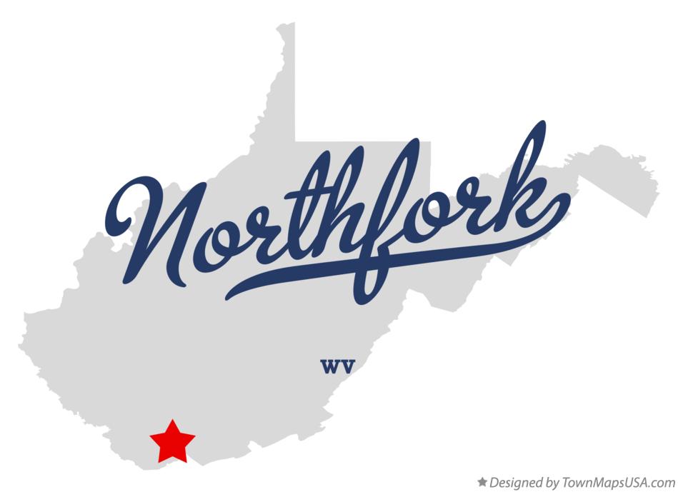 Map of Northfork West Virginia WV
