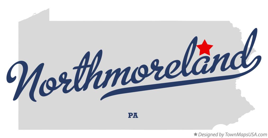 Map of Northmoreland Pennsylvania PA