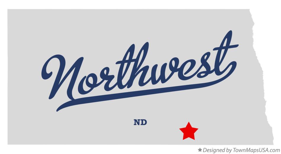 Map of Northwest North Dakota ND