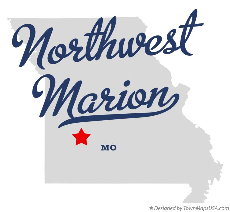 Map of Northwest Marion Missouri MO