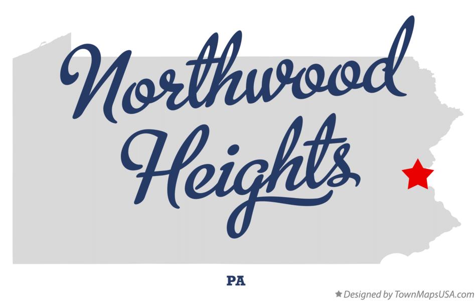 Map of Northwood Heights Pennsylvania PA