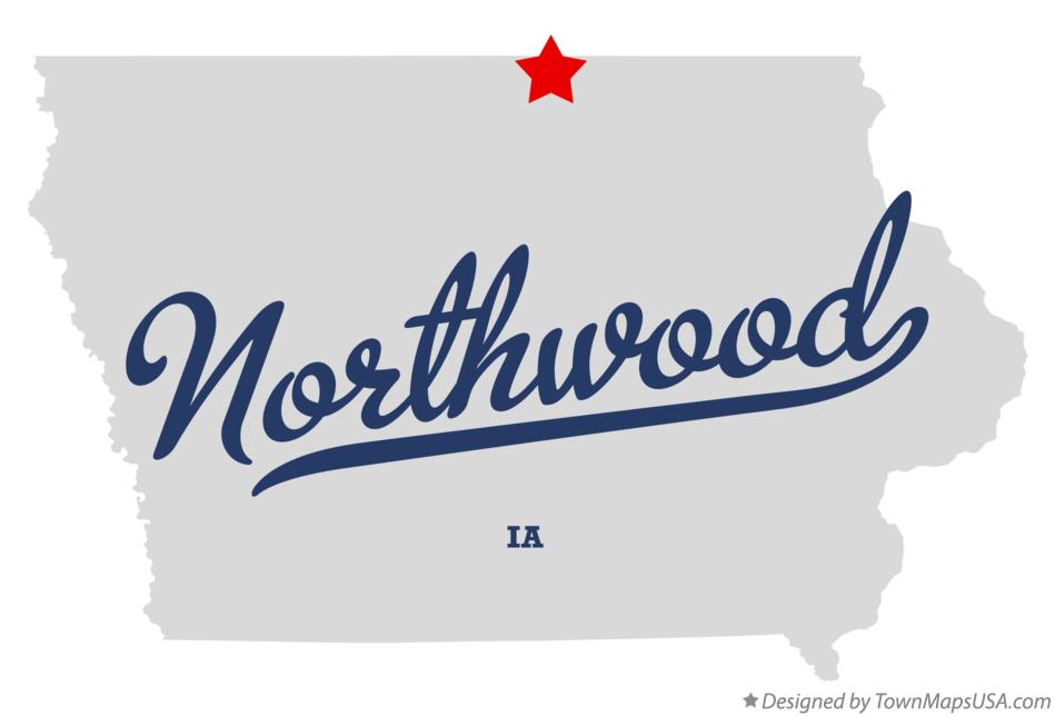 Map of Northwood Iowa IA