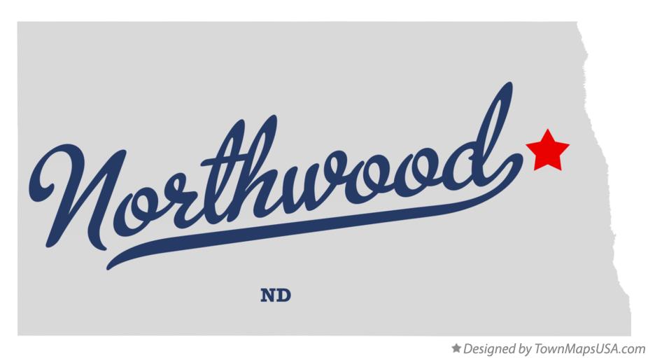 Map of Northwood North Dakota ND