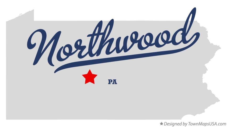Map of Northwood Pennsylvania PA