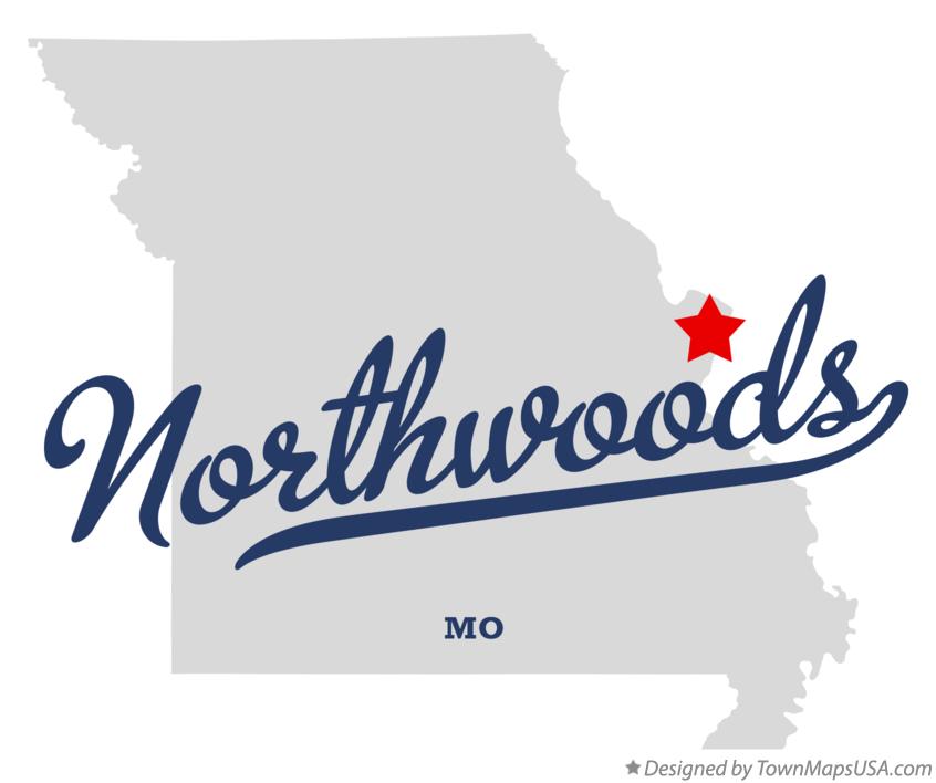 Map of Northwoods Missouri MO