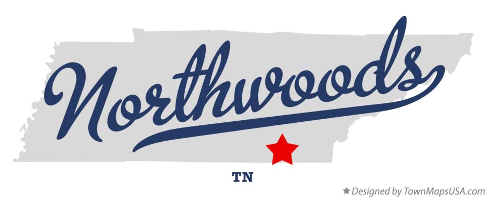 Map of Northwoods Tennessee TN