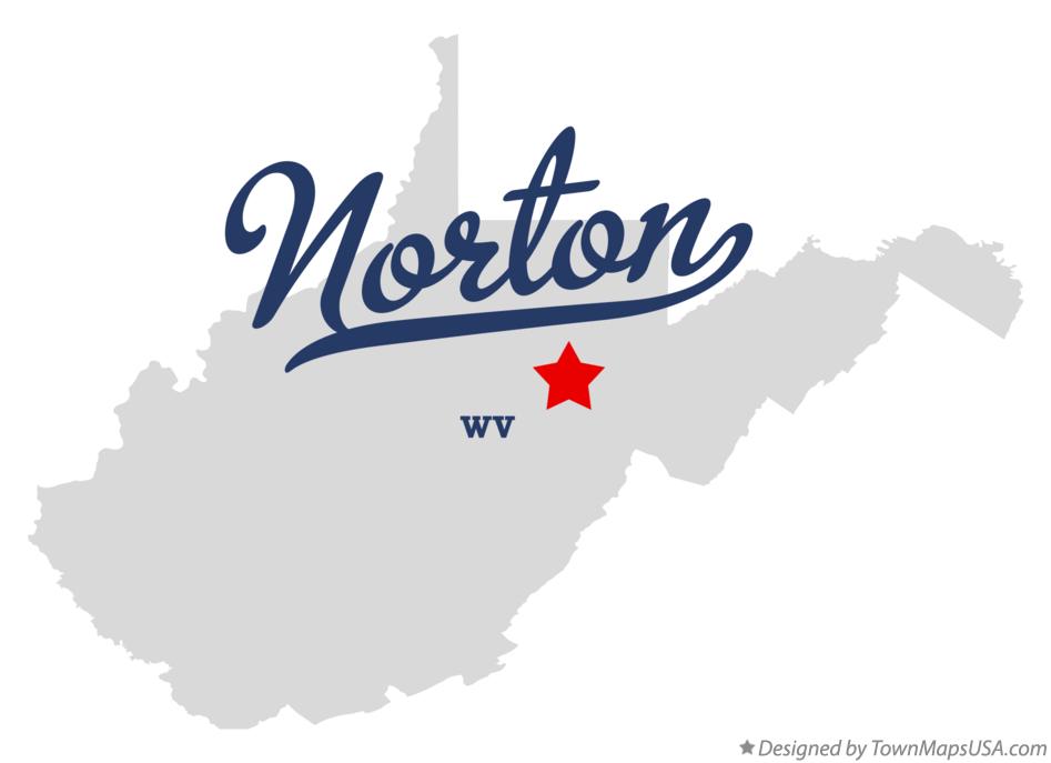 Map of Norton West Virginia WV