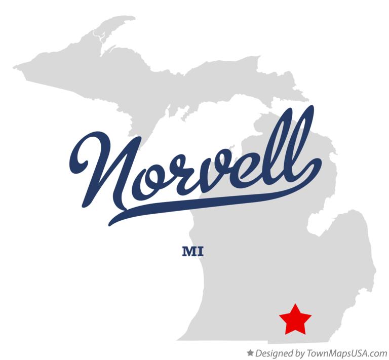 Map of Norvell Michigan MI