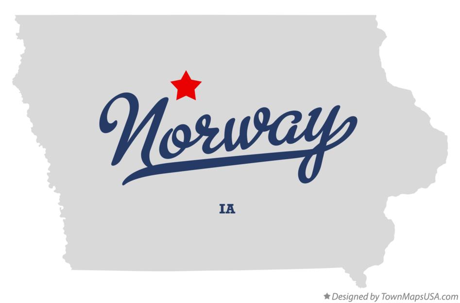 Map of Norway Iowa IA