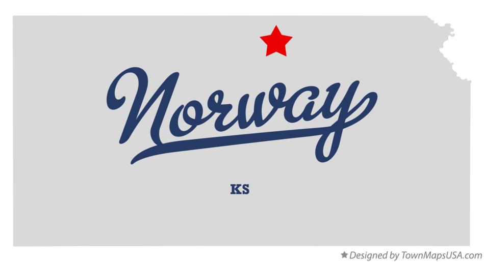Map of Norway Kansas KS
