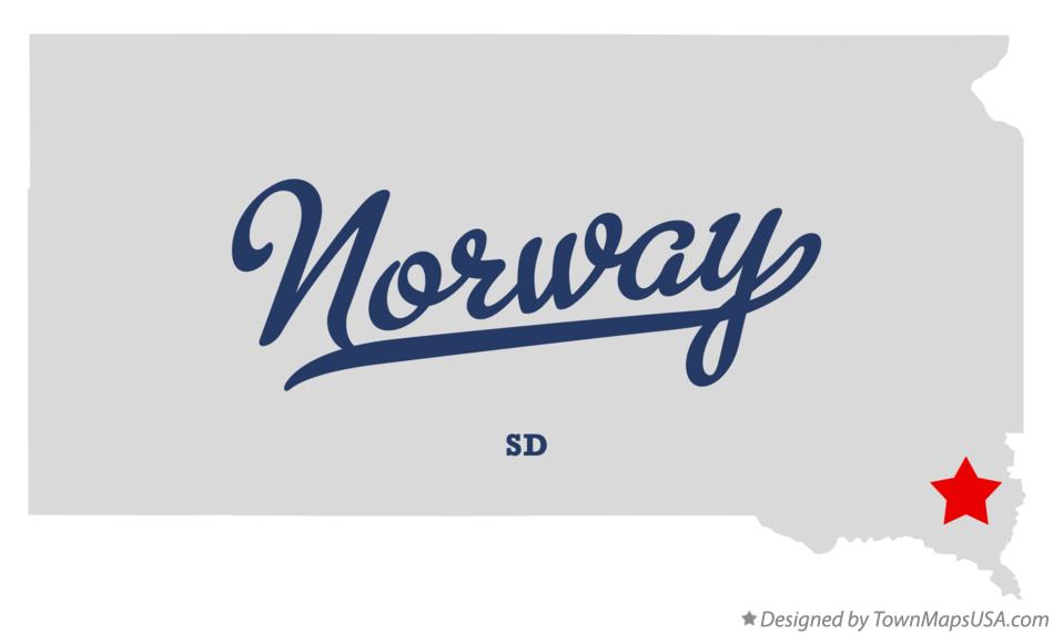 Map of Norway South Dakota SD