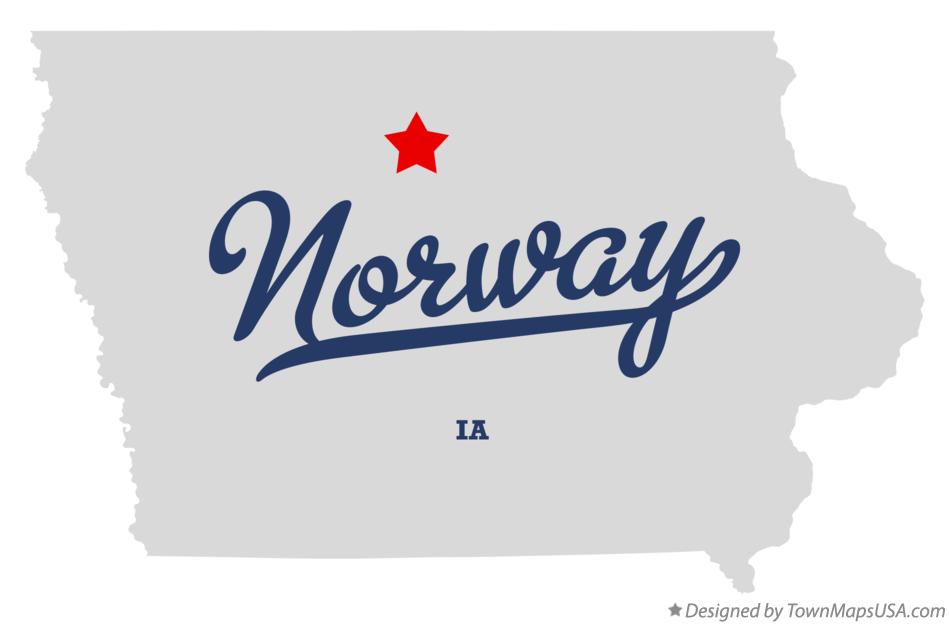 Map of Norway Iowa IA