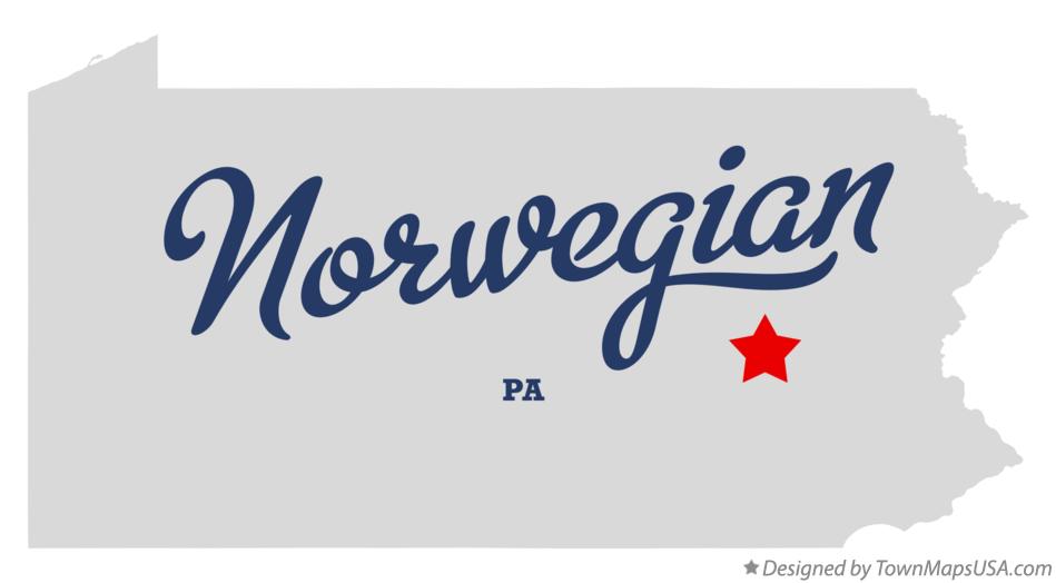 Map of Norwegian Pennsylvania PA