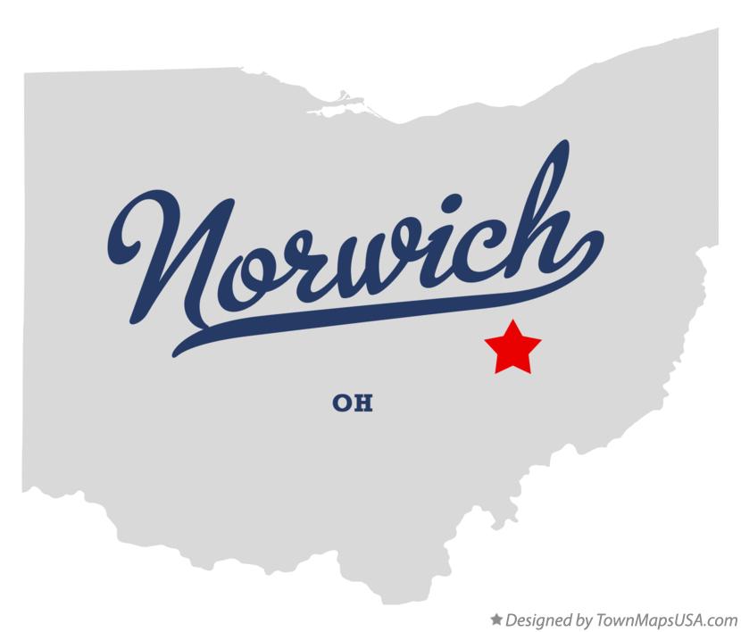 Map of Norwich Ohio OH