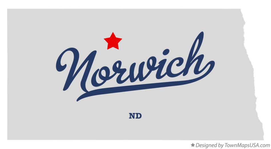Map of Norwich North Dakota ND
