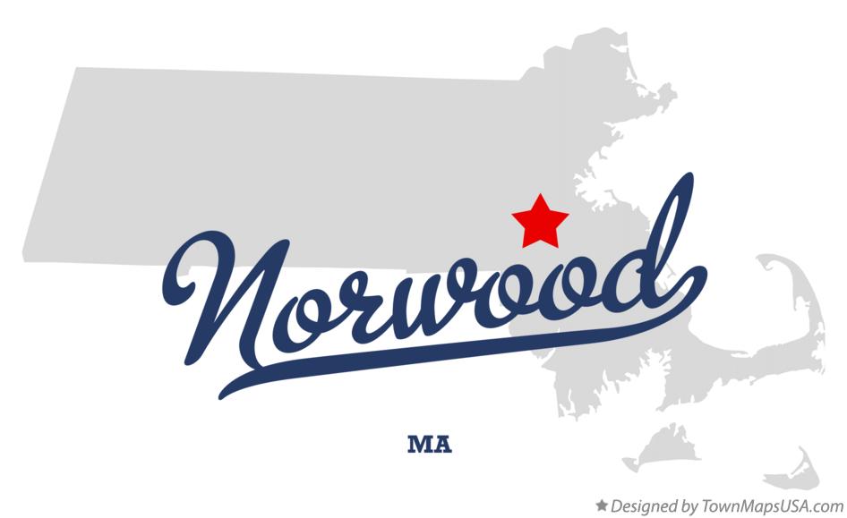 Map of Norwood Massachusetts MA