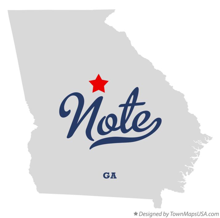 Map of Note Georgia GA