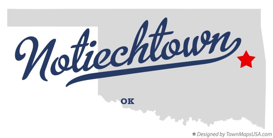 Map of Notiechtown Oklahoma OK