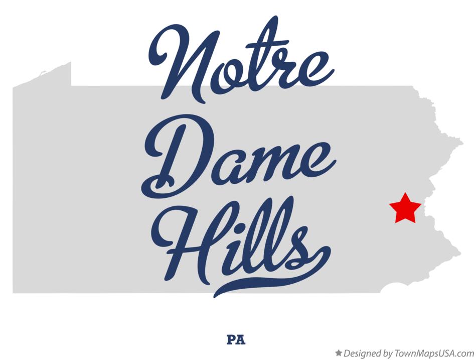 Map of Notre Dame Hills Pennsylvania PA