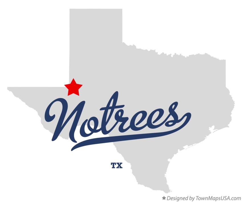 Map of Notrees Texas TX