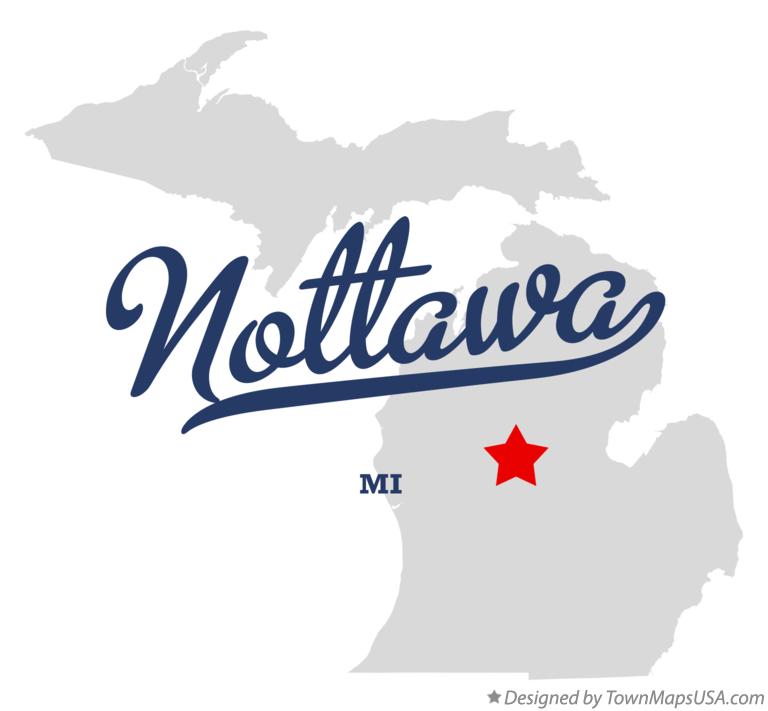 Map of Nottawa Michigan MI