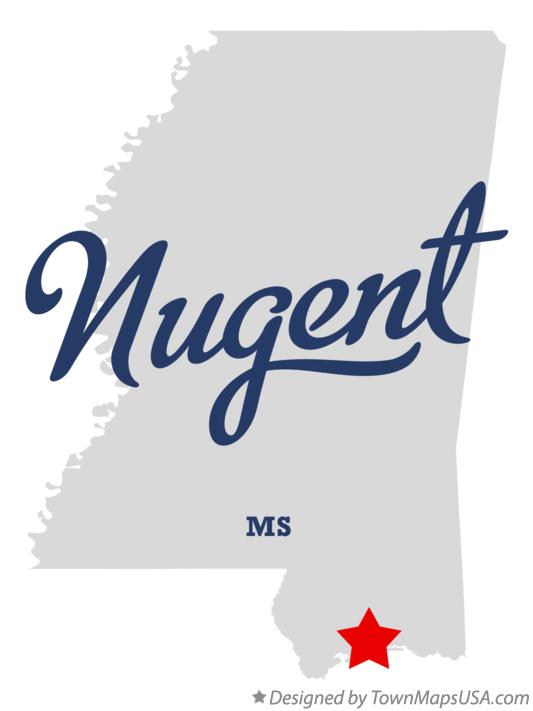 Map of Nugent Mississippi MS