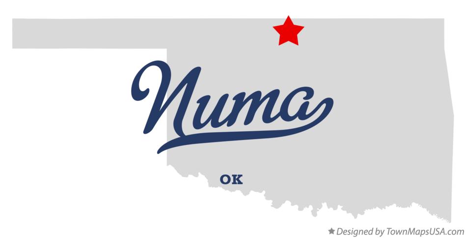 Map of Numa Oklahoma OK