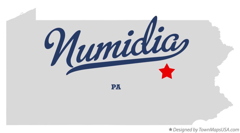 Map of Numidia Pennsylvania PA
