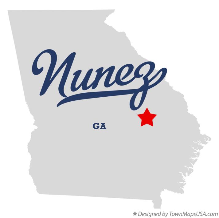 Map of Nunez Georgia GA