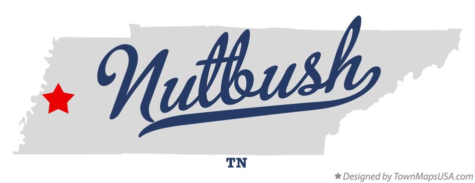 Map of Nutbush Tennessee TN