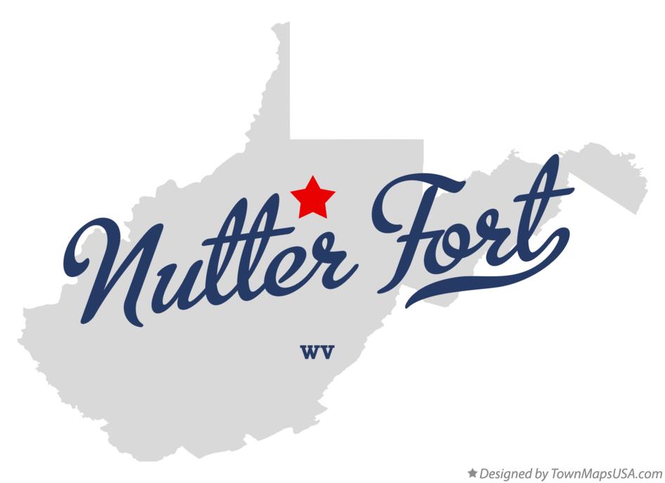 Map of Nutter Fort West Virginia WV