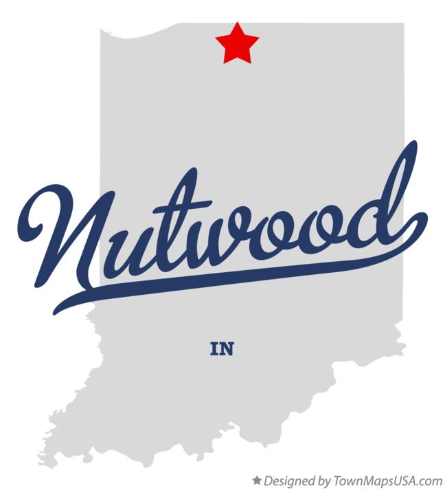 Map of Nutwood Indiana IN