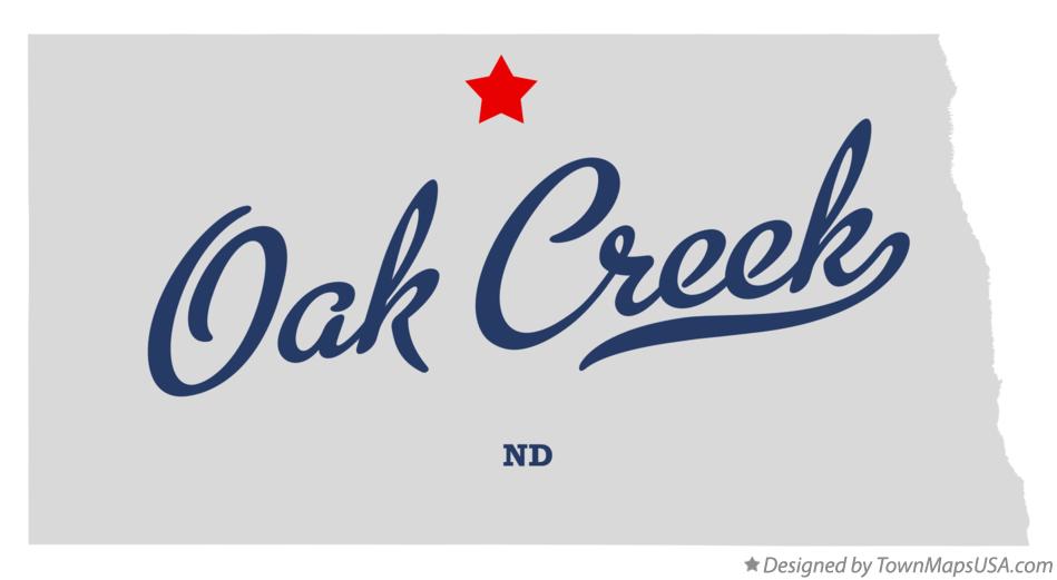 Map of Oak Creek North Dakota ND