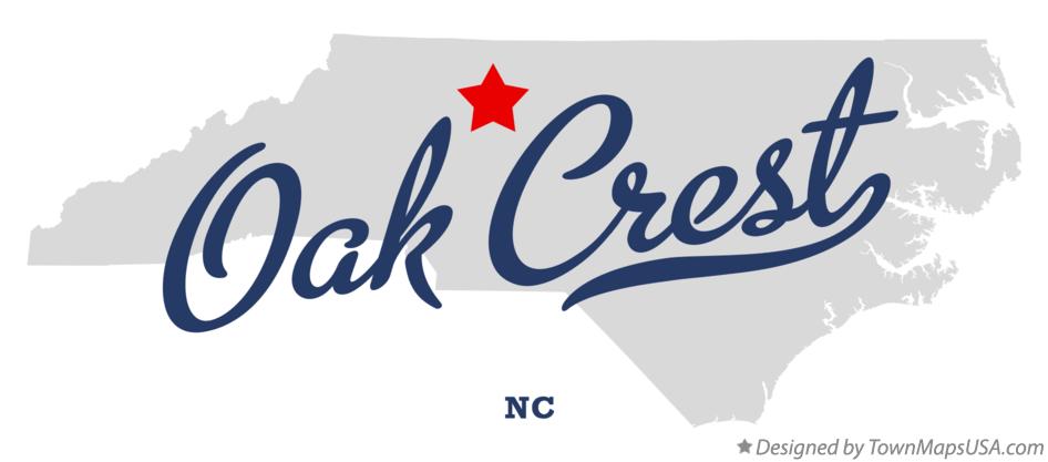 Map of Oak Crest North Carolina NC
