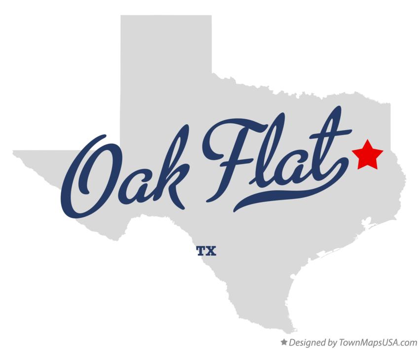 Map of Oak Flat Texas TX