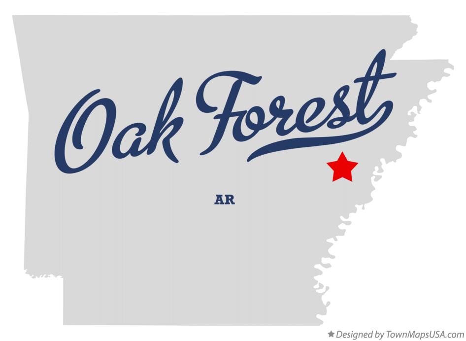 Map of Oak Forest Arkansas AR