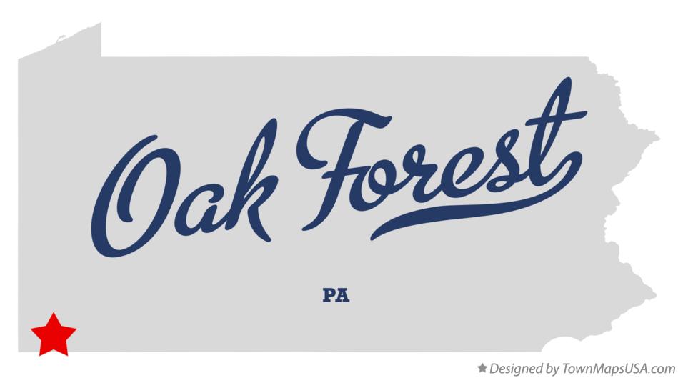 Map of Oak Forest Pennsylvania PA