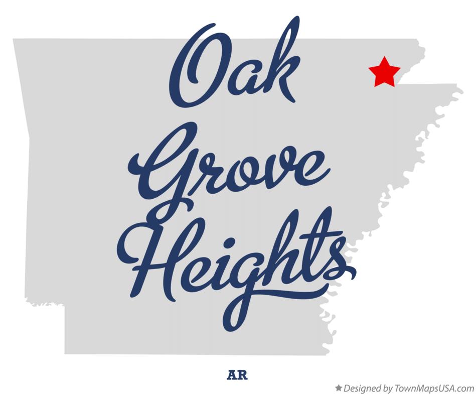 Map of Oak Grove Heights Arkansas AR
