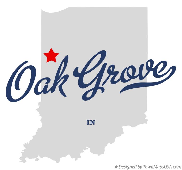 Map of Oak Grove Indiana IN