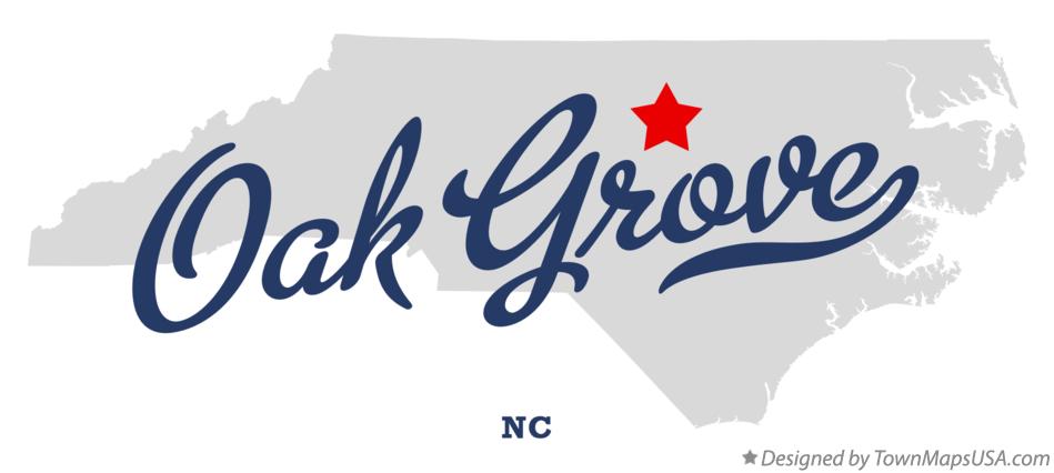 Map of Oak Grove North Carolina NC