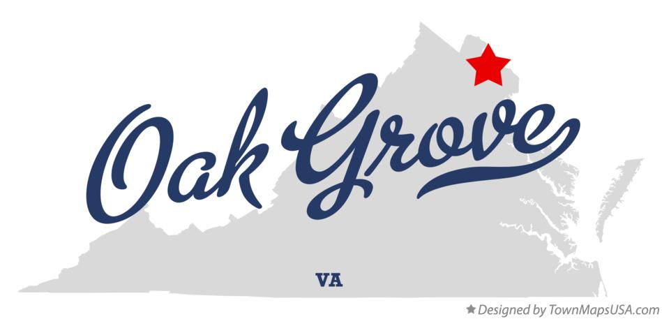 Map of Oak Grove Virginia VA