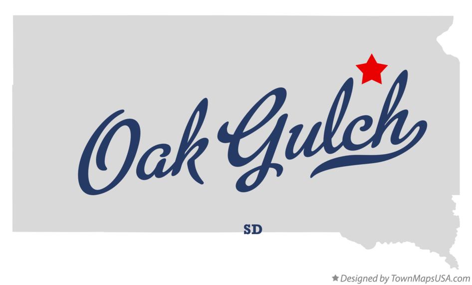 Map of Oak Gulch South Dakota SD