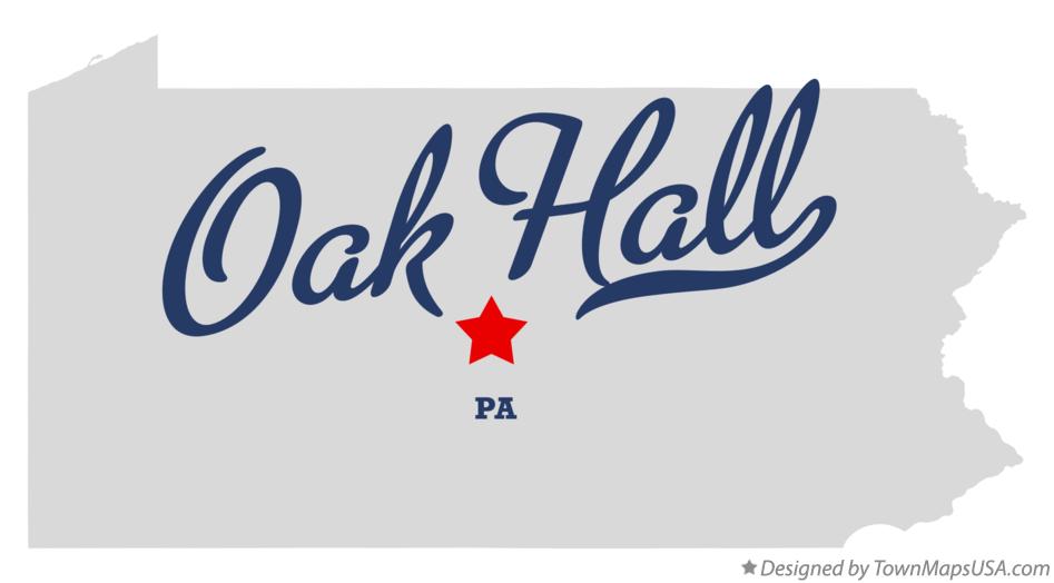 Map of Oak Hall Pennsylvania PA
