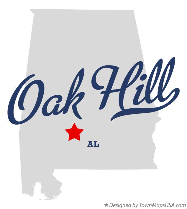 Map of Oak Hill Alabama AL