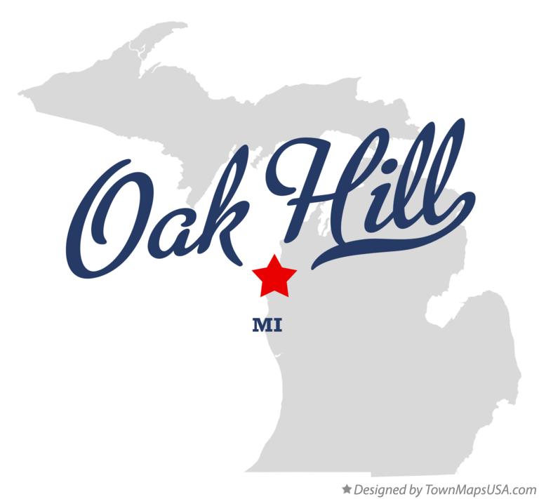 Map of Oak Hill Michigan MI