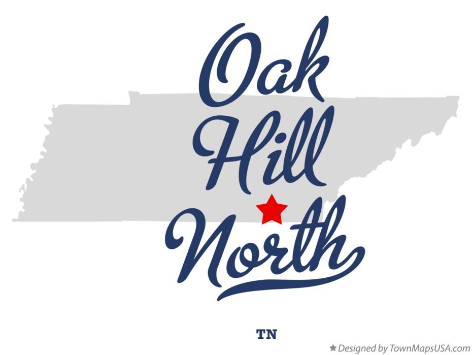 Map of Oak Hill North Tennessee TN