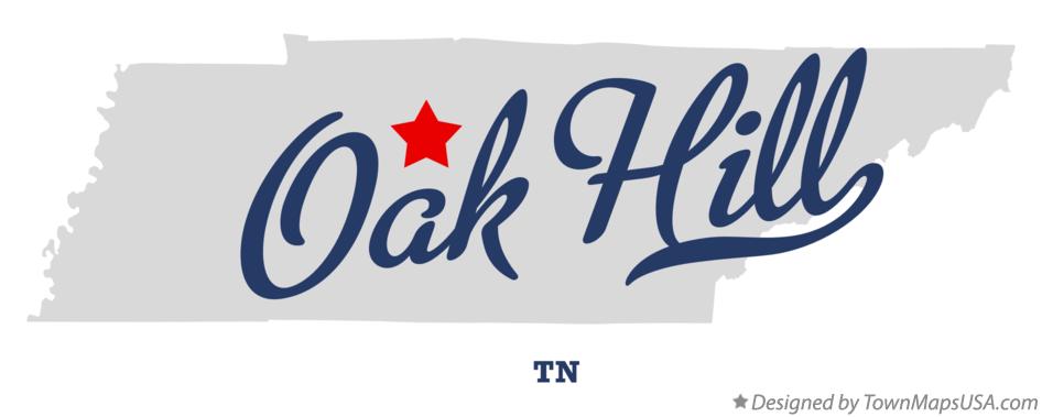 Map of Oak Hill Tennessee TN