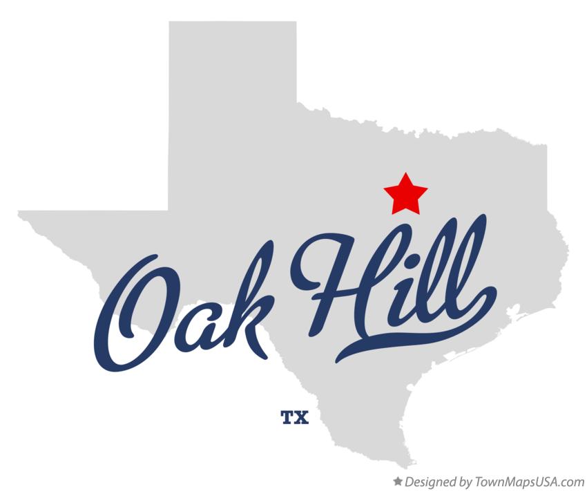 Map of Oak Hill Texas TX