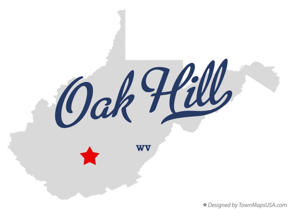 Map of Oak Hill West Virginia WV