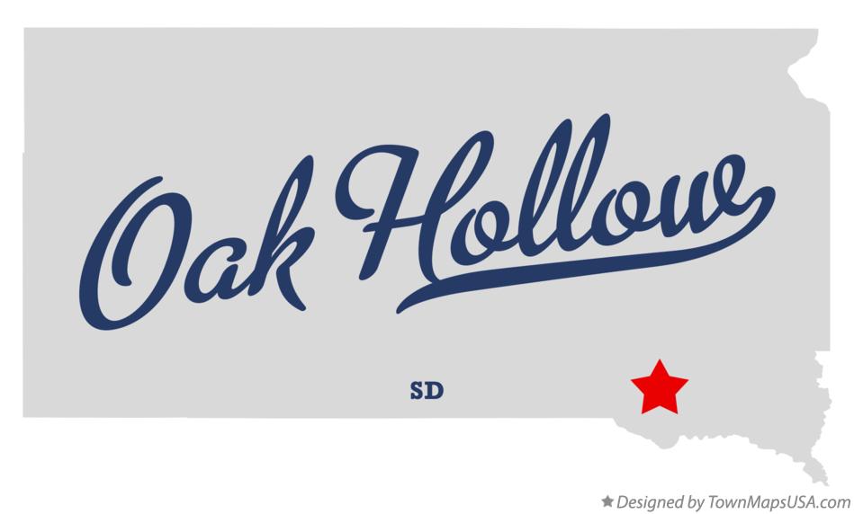 Map of Oak Hollow South Dakota SD